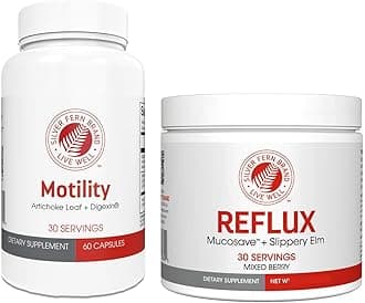 Silver Fern Brand Slow Motility+ Kit – Digestive Support Bundle – 30-Day Supply – Berry Flavor Powder, Capsules – Artichoke Leaf, Okra, Ashwagandha, MucoSave – No Artificial Ingredients – Made in USA