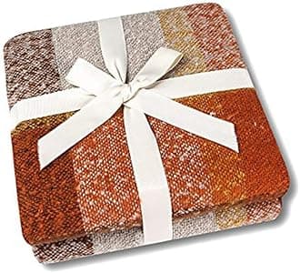 Home Decorations Super Soft Vintage Fluffy Plaid Throw Blanket-100% Acrylic Cashmere-Like- Bedspread Picnic Tailgate Stadium RV Camping Blanket Throw with Fringe,50" W x 67" L (Orange)