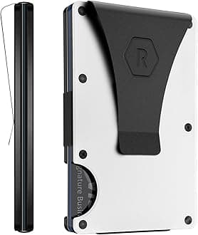 The Ridge Men's Wallet Authentic Minimalist Titanium Metal RFID Blocking Wallet - Burnt Titanium Money Clip | RFID Minimalist Wallet, Slim Wallet