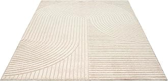 the carpet Everest Modern Short Pile Rug Living Room Bedroom with High-Low Effect, 3D Effect, High Pile Density and Pleasantly Soft, Panglao Design, Beige, 200 x 290 cm