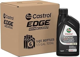 Castrol EDGE High Mileage 5W-20 Advanced Full Synthetic Motor Oil, 1 Quart, Pack of 6