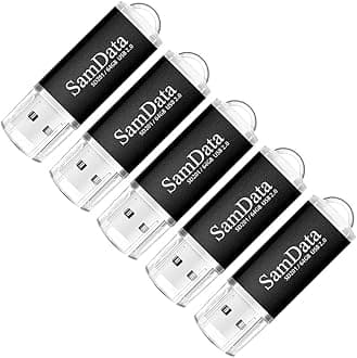 USB Flash Drives 64GB 5 Pack USB 2.0 Thumb Drives Memory Stick Data Storage Jump Drive Zip Drive Drive with Led Indicator (Black, 64GB-5Pack)
