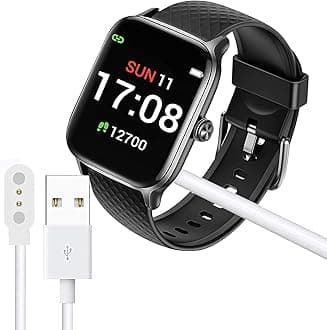 Lamshaw Compatible with Letsfit EW1 Charger, Magnetic USB Charging Cable Replacement Charger Cable Compatible with Letsfit EW1 / ID207 Smartwatch/TOZO S2 / AOKESI 1.69'' Smart Watch (White)