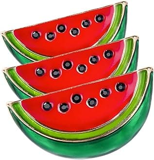 SAFIGLE Watermelon Enamel Pin: Watermelon Brooch Cute Fruit Brooch Pin Lapel Pin Food School Teacher Enamel Lapel Pin for Summer Gifts Birthday Lapel Collar Accessories 3pcs