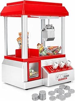 Mini Claw Candy/Sweet Grabber Machine for Kids Party Arcade Machine for Chocolate Small Toys Treats Claw Machine Game Prize Sweet Dispenser Grab Machine Coins Included (30.5cm x 22cm x 17cm)