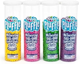 Educational Insights Pluffle® 4-Pack - Sensory Bin Foam Set, No Mess Alternative to Sand Toys & Slime for Toddlers at Home or in the Classroom, Fun Sensory Table Filler, Gift for Ages 3+