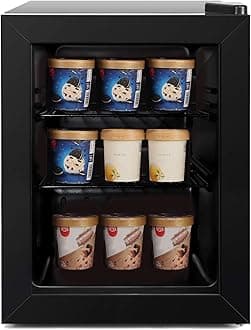 Northair Mini Freezer 1.1 Cu Ft with Glass Display Door 2.1 Cu Ft 7 Temperature Settings for Ice Cream/Breast Milk/Sea Food/High-alcohol Liquor (2.1 Cubic Feet)