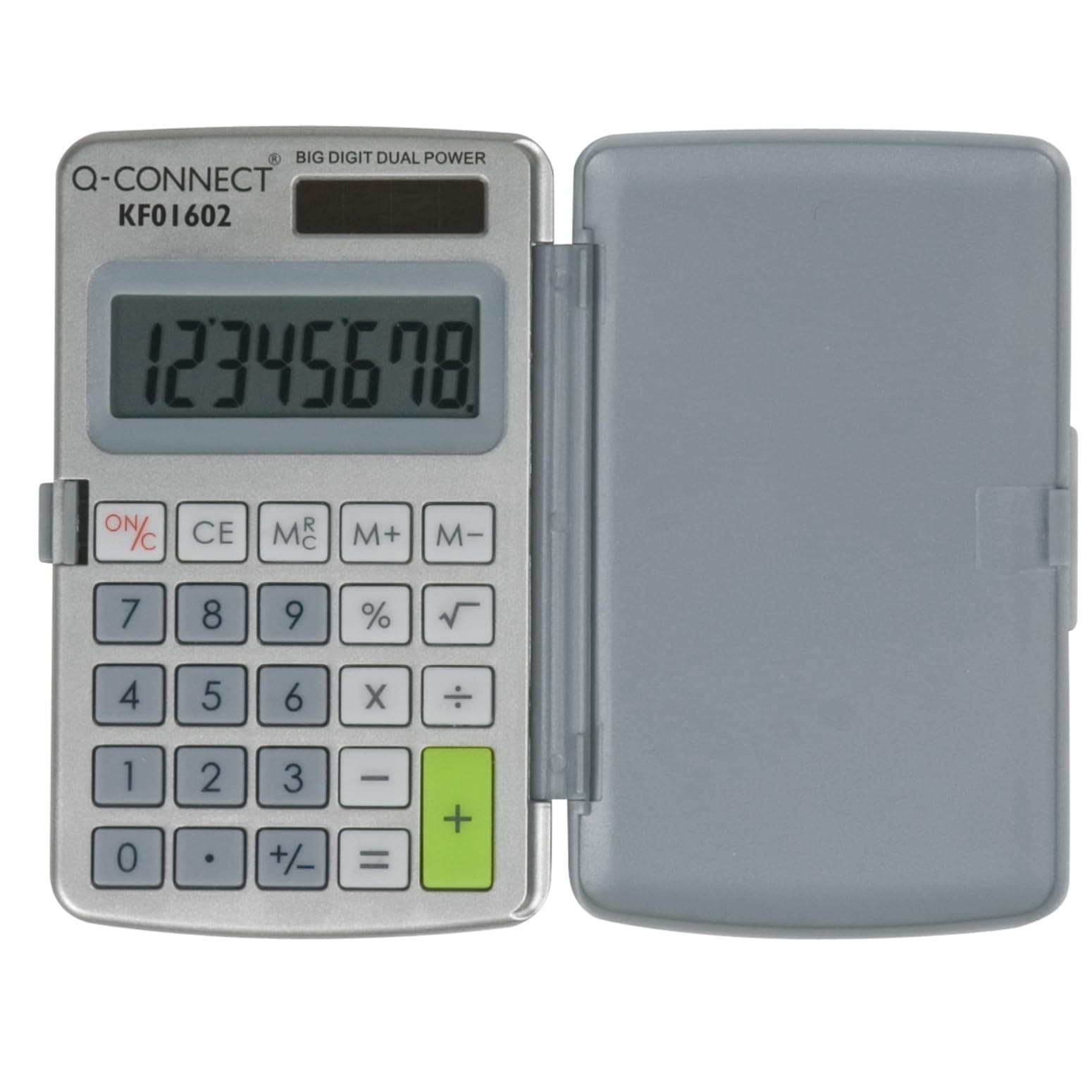 8-Digit Pocket Calculator, Grey, White