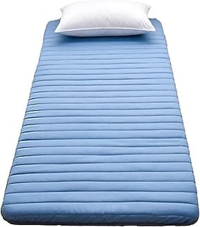 Floor Mattress Single Thicken 5cm Soft Futon Mattress Portable Roll-Up Mattress Folding Sleeping Pad Home Camping Couch Blue 80*190cm