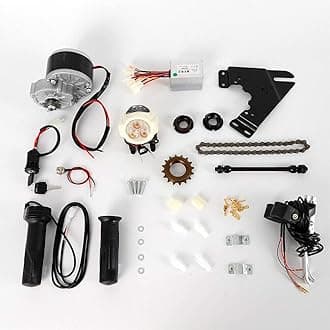 24V 36V 48V Electric Bicycle Conversion Kit E-Bike Wheel Motor Kit with Chain Freewheel Motor Controller Accelerator Handle Electric Bike Motor Controller Kit for Regular Bicycles