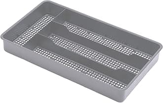 Dial Industries, Inc. Small Cutlery, Utensil, Silverware Kitchen Drawer Organizer Tray, Grey