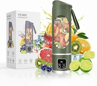 Portable JuicerBlender Electric Juicers Fruit Mixers USB Rechargeable Smoothie Mini Blender Personal Juicer 10 Blades 3 Gears With 1300 Mah Rechargeable Battery-Smoothie Juicer (GREEN)