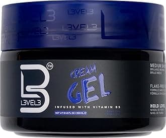 L3 Level 3 Cream Gel - Provides Volume and Medium Hold - With Vitamins to Nourish and Protect Hair Level Three Mens Hair Styling Cream (250 ML, Small)