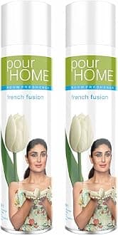 POUR HOME French Fusion Room Air Freshener Spray - 220ML Each (Pack of 2) | Long-Lasting Fragrance - Reduces Odours - Suitable for Home & Office