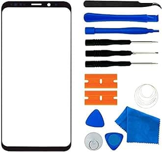 Original Galaxy S9+ Screen Replacement Front Outer Lens Glass Screen Replacement Repair Kit for Galaxy S9 Plus G965 Series (Galaxy S9+ 6.2 inch Black)