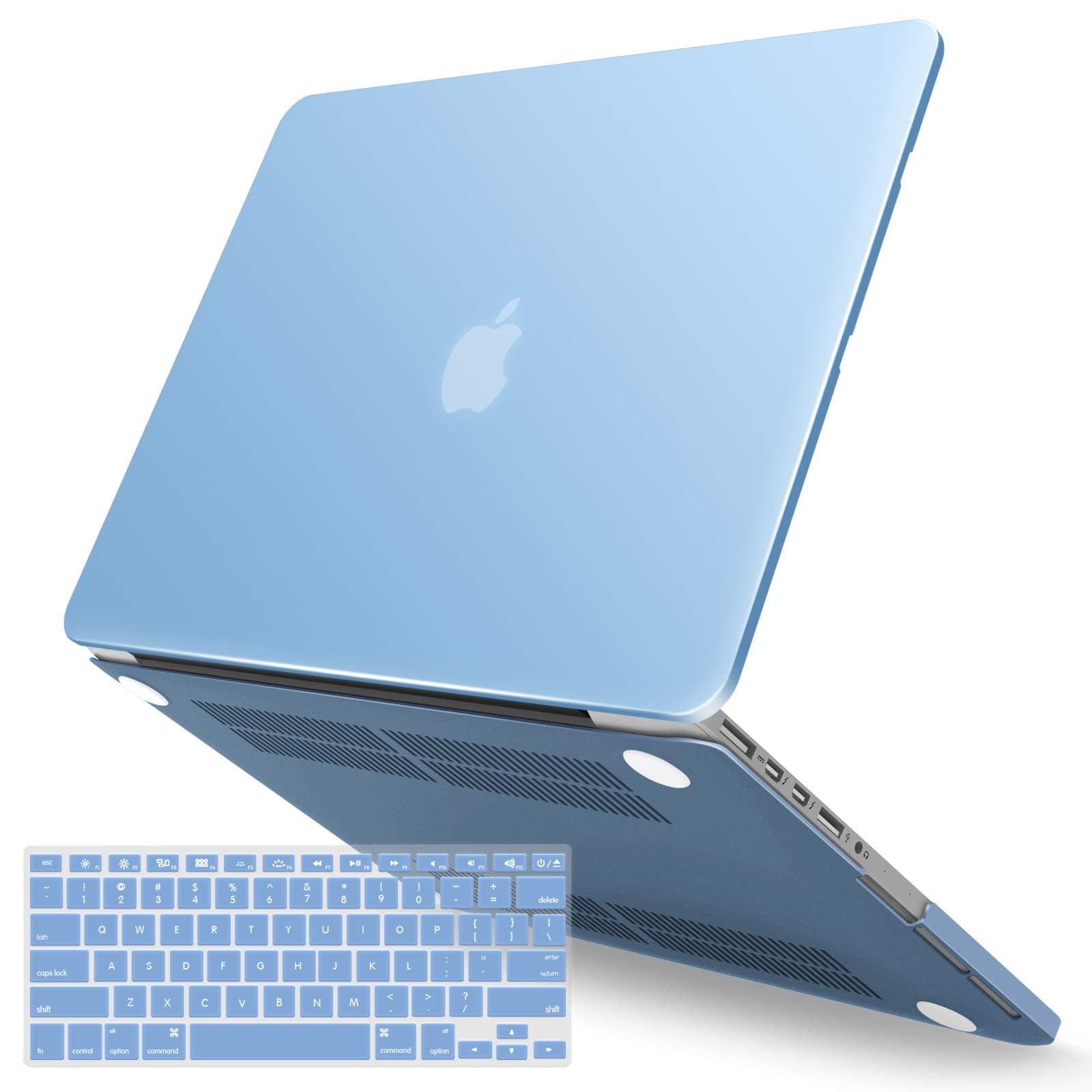 IBENZER Compatible with Macbook Pro 13 Inch Case 2015 2014 2013 end 2012 A1502 A1425, Hard Shell Case with Keyboard Cover for Old Version Apple Mac Pro Retina 13, Airy Blue, R13ARBL+1A