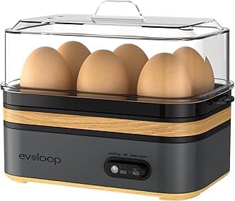 Rapid Egg Cooker Electric 6 Eggs Capacity, Soft, Medium, Hard Boiled, Poacher, Omelet Maker Egg Poacher With Auto Shut-Off, BPA Free