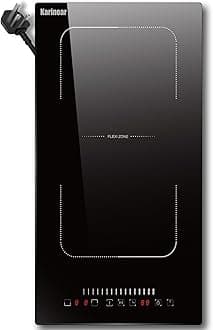– Karinear Flex Induction Hob with 99 Min Timer Safe Lock Black,2 Ring Electric Hob 30cm with 13amp Plug(2800W)