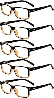 Eyekepper Vintage Reading Glasses for Men - 5 Pack Spring Hinges Classic Readers