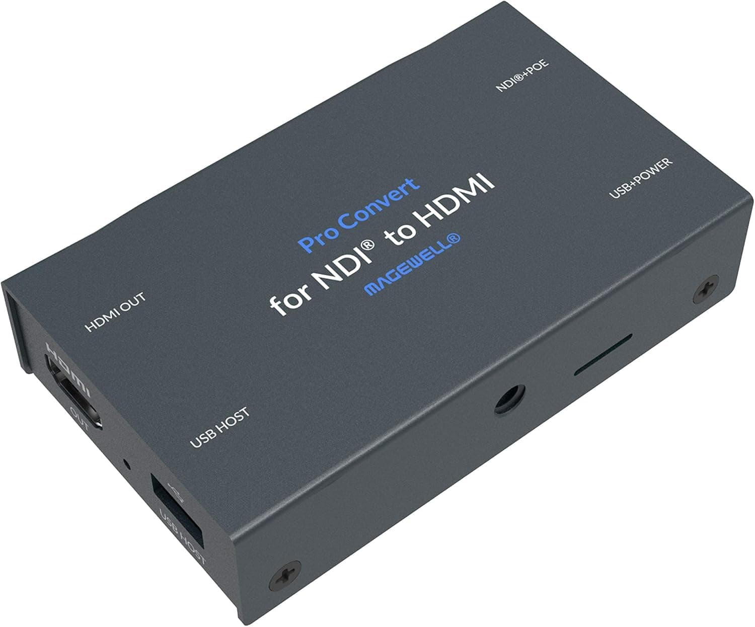 Pro Convert NDI to HDMI – IP NDI, NDI HX Decoder with HDMI Output up to 4K60, Low-Latency, RJ45 Gigabit, Web Control & PoE/USB Power for Live Production (64100)