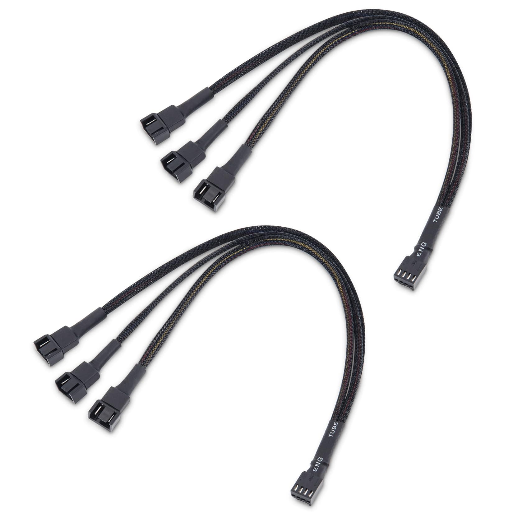Cable Matters 2 Pack 4 Pin PWM Splitter Cable 30cm, 3 Computer Fan Splitter Cable, PC Fan Splitter Cable, 3 Fan Splitter Cable