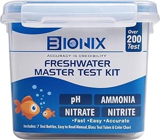 BIONIX Freshwater Master Test Kit (200 Test) | ph Ammonia Nitrite & Nitrate Test kit for Aquarium.