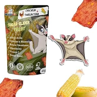 WiggleBoo 45G Chicken & Sweetcorn Sugar Glider Treat | High-Protein Snack | Antioxidant-Rich | Crunchy & Healthy | Wholesome | Training | Easy To Digest For All Life Stages