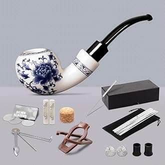 MUXIANG tobacco Pipe Tube with Bent Acrlyic Stem Mouthpiece with 9mm Filter AN0001