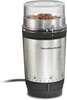 Hamilton Beach 80406 Molinillo café personalizado Grind de Acero inoxidable Electric Coffee Grinder, Stainless Steel