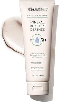MDSolarSciences Mineral Moisture Defense SPF 50 - Sunscreen Lotion Shields Against Blue Light - Moisturizing Formula for Face and Body - Sunscreen for Dry, Aging Skin - Travel Size - 100 ml