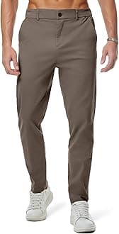 Men's Chino Pants Casual Elastic Waist Tapered Golf Trousers