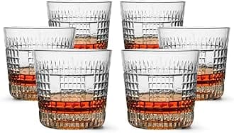 Crystal Cut Old Fashioned Whiskey Glasses - With Premium Gift Box - 10oz Premium Lead-Free Crystal Glass Tumbler For Drinking Bourbon, Scotch, Cognac, Cocktails (Fix - Set of 6)