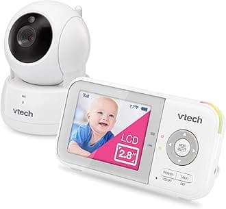 VM923 Baby Monitor, 2.8” Screen, Pan-Tilt-Zoom, 1000ft Long Range, Night Vision, 2-Way Audio, Temperature Sensor, Lullabies, Secure Transmission No WiFi