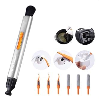 K&F Concept Multifunctional Lens Cleaning Kit, Aluminium Alloy Lens Cleaning Pen*1 + Airpods Cleaning Stripper*3 + Flocking Sponge*3 for Bluetooth Earphones Case, Camera Lens, Optical Lens, Glasses