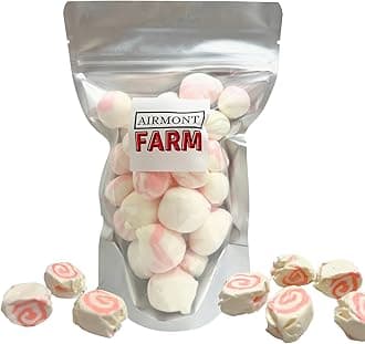 Freeze-Dried Candy Salt Water Taffy 2 oz - Cut To Bite Sized Pieces - Ships In Box - Deliciously Crunchy, Intense Flavor, Lightweight Snack (Strawberry Cheesecake)