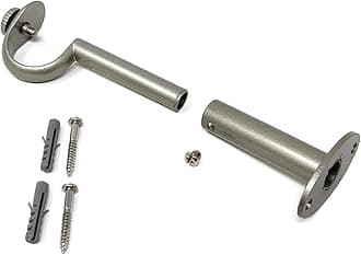 Urbanest Set of 2 Adjustable Solid Zinc Curtain Rod Bracket Wall Holder, Fits 1-inch Diameter Rod, Pewter