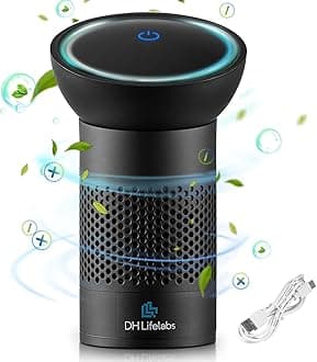 DH Lifelabs | Sciaire Portable Air Purifiers | Ions Actively Clean & Deodorize Air | Eliminates 99% Bacteria & Viruses | 3-Stage Purifier Filter for Allergies Pets | USB Powered for Car Personal Space