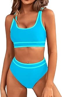 Women's Bikini Sets Bikini Tops High Waisted Bottom Tummy Control Bathing Suits Cut Out Ladies Swimsuit Suits Padded Beachwear