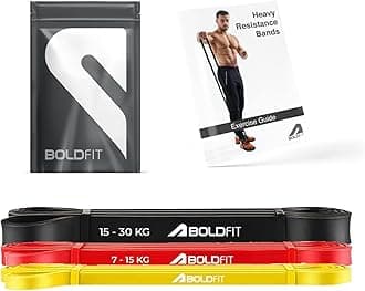 Boldfit Heavy Resistance Band for Exercise & Stretching (Yellow, Red and Black)