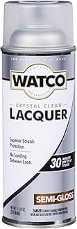 Rust-Oleum 63181 WATCO Clear Wood Lacquer Spray Paint, Semi-Gloss Finish, (312 Grams / Can)