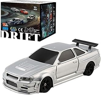 Aetheria Remote Control Drift Car for Adults 1:43 RC Electric Racing Car with Lights 4WD Racing Hobby Vehicle for Adults - RTR Version (Gyroscope RTR Version Silver)