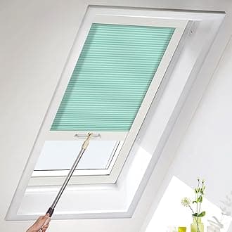 MiLin Skylight Shades, Skylight Blinds, Cordless Cellular Shades, Window Blinds Suitable for Roof Inclined Plane Room Windows - Custom Cut to Size, Light Filtering Salt Mint