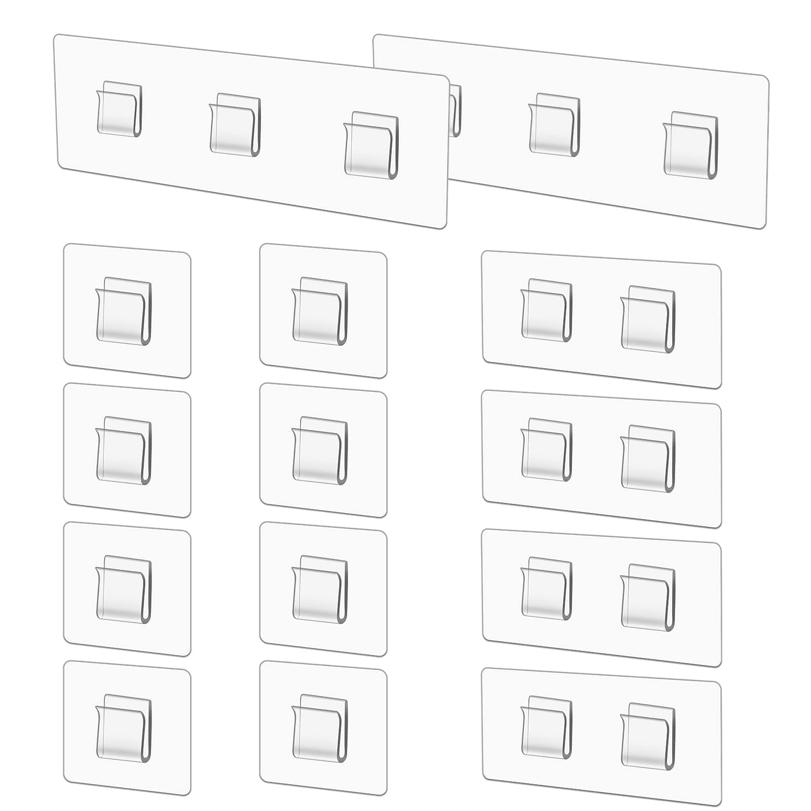 SUMAJUShower Caddy Adhesive, 14pcs PC Hooks Replacement, Strong Adhesive Wall Hooks, Waterproof, No Drilling, for Shower Caddy, Kitchen Storage