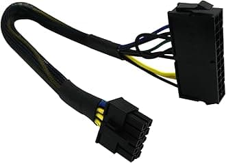 COMeap 24 Pin to 10 Pin ATX PSU Main Power Adapter Braided Sleeved Cable for IBM Lenovo PCs and Servers 12-inch(30cm)