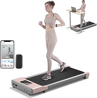 DeerRun2025 Upgrade Walking Pad - Raceable Smart Under Desk Treadmill with Rewards Program, Quick Setup, 2.5HP, APP/Remote Control, LED Display, 300 lbs Capacity
