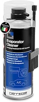 ERRECOM Evaporator Cleaner PRO, Air Conditioner Cleaner with special stiff bristle dispenser brush designed for direct use on coils, disposable gloves included, 400 mL aerosol can