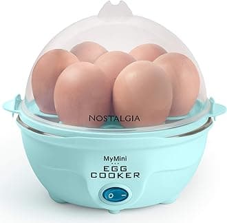 Nostalgia Retro Electric Large Hard-Boiled Egg Cooker, 7 Capacity, Poached, Scrambled, Omelets, Whites, Sandwiches, for Keto & Low-Carb Diets, Aqua