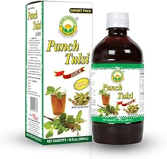 Basic Ayurveda Panch Tulsi Juice | Liquid Extract with 5 Types of Tulsi (Holy Basil) | 16.23 Fl Oz (480 ml)