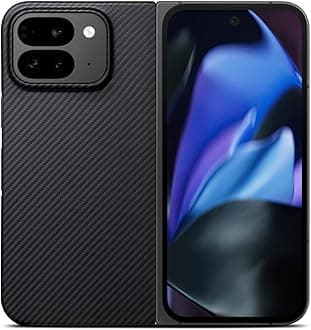 Thin Lightweight 600D Aramid Carbon Fiber Back Cover Case for Google Pixel 9 Pro Fold Black