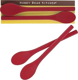 Honey Bear Kitchen Silicone Stirring Spoon (Set of 2, Super Scarlet) for Coffee & Tea